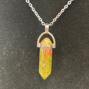 Pretty Unakite Point Necklace - #4